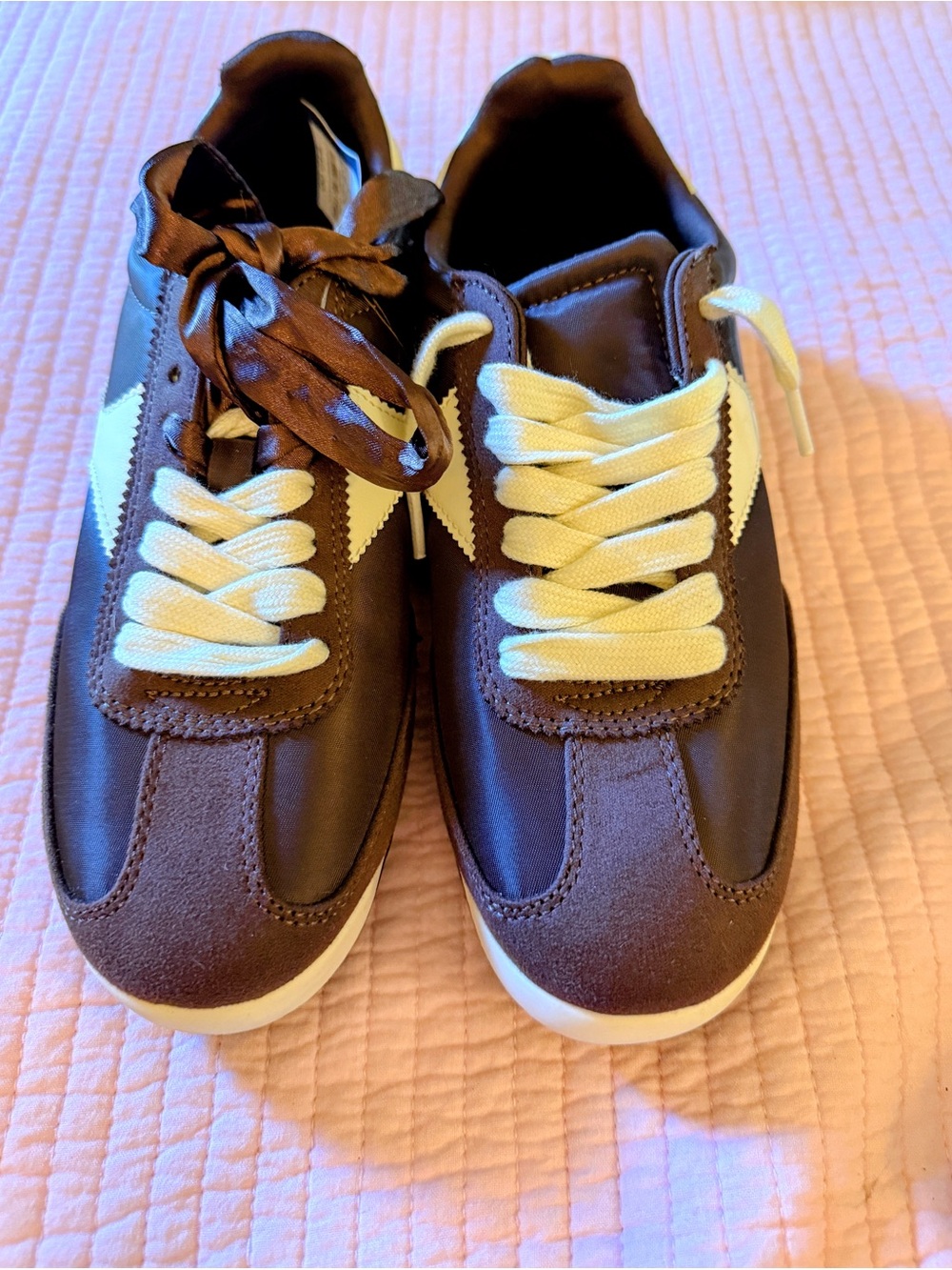 Target Brown Sneakers with Cream Accents